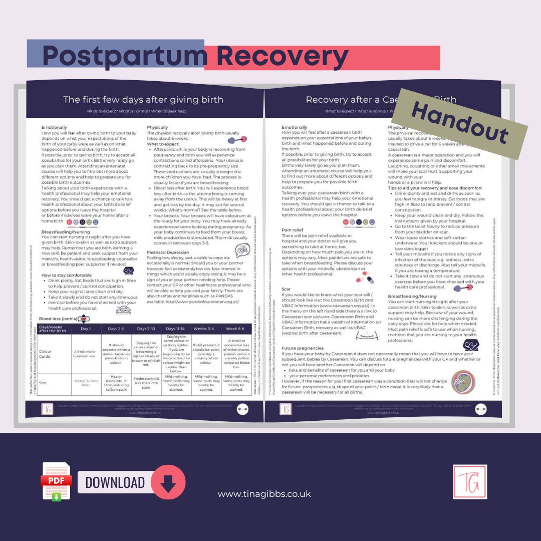 Post Birth Pdf Postpartum Recovery Handout