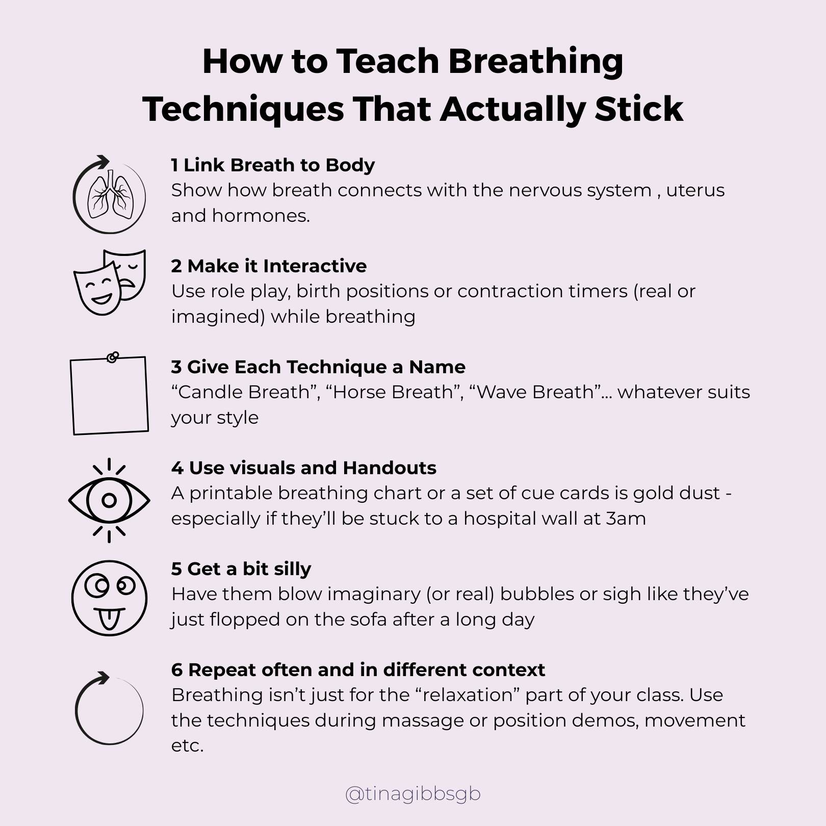 quick visual guide to how to teach breathing techniques that actually stick
