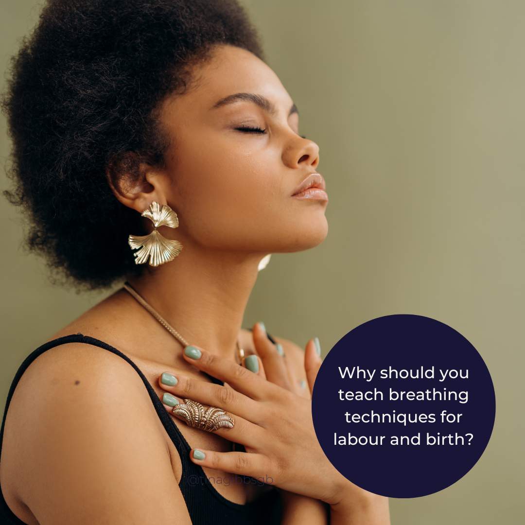 woman teaching calm breathing techniques